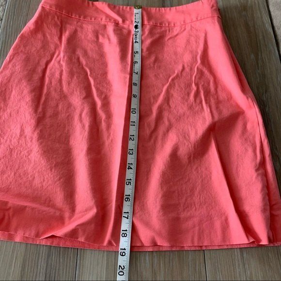 ANN TAYLOR FACTORY A LINE MODEST MIDI SKIRT PEACH CORAL SIZE 2 - Picture 9 of 9